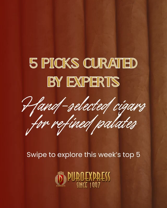 ✨ 5 Picks Curated by Experts ✨
Our team has hand-selected five exceptional cigars that deliver balance, flavor, and craftsmanship — each chosen for its standout profile:

🔥 Farm Rolled Toro Gordo – rustic, earthy, authentic
🔥 Hoyo de Monterrey Epicure No. 2 – creamy Cuban classic
🔥 Don Palomón First Batch Toro – smooth cedar & spice
🔥 Plasencia Alma Fuerte Generación V Salomón – bold & complex
🔥 Oliva Serie V Nub 4×60 – rich espresso & chocolate depth

💨 These aren’t just cigars — they’re curated experiences.
🛒 Available now at puroexpress.com